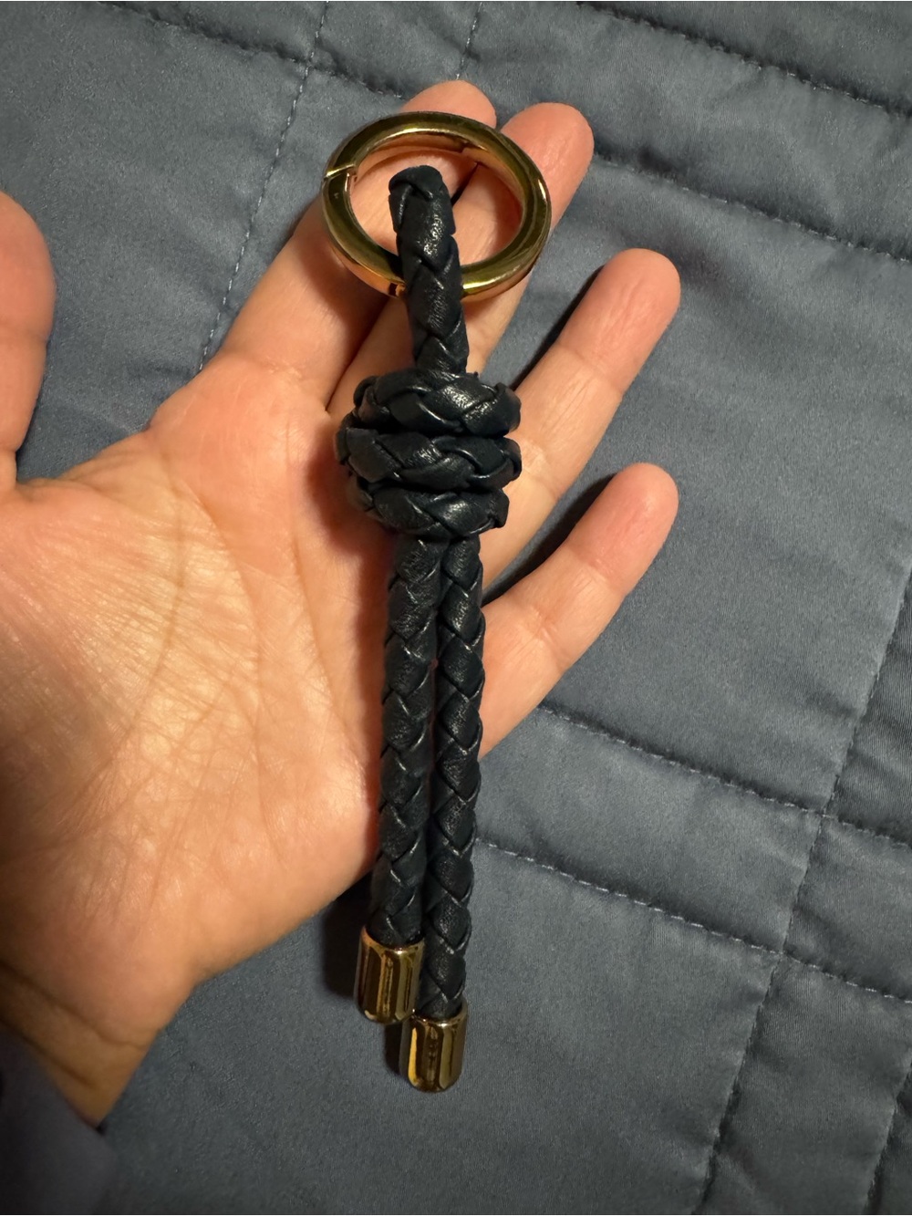 Madewell Navy Braided Leather Bag Charm